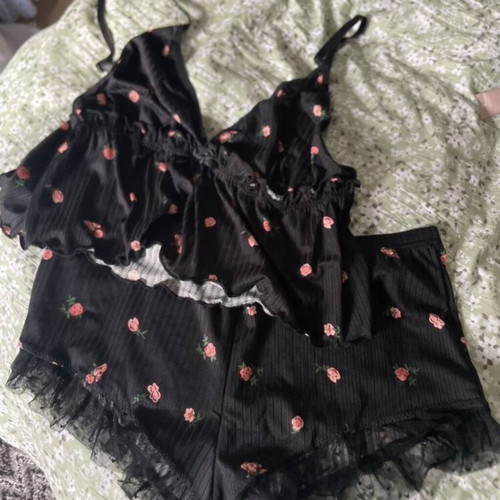 Summer pajama set new, size XS, black
