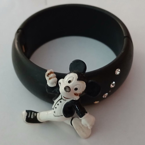 Vintage Disney Mickey Mouse bracelet cuff with rhinestones