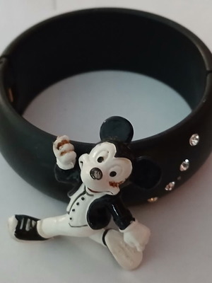 Vintage Disney Mickey Mouse bracelet cuff with rhinestones