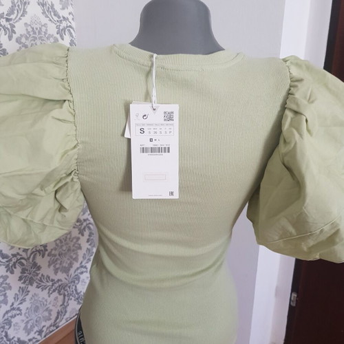 Zara ribbed bodysuit new, size S/M, green