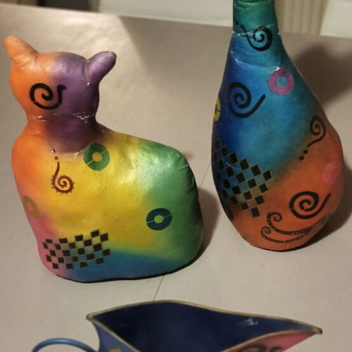 Decorative cats like new set of three contemporary art pieces