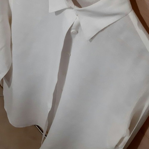 Zara White Linen Shirt Large, Long, Like New