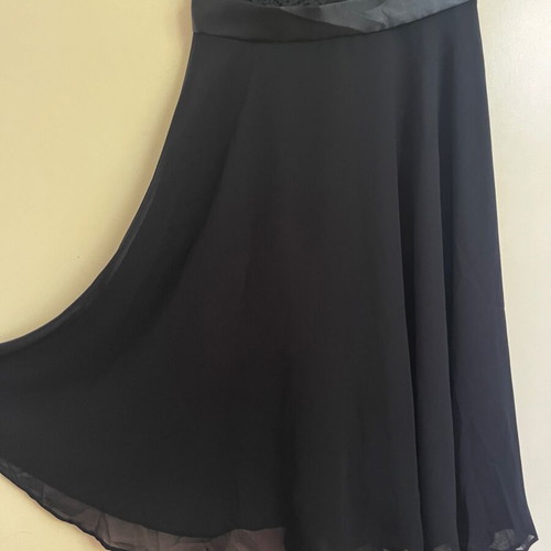 Evening lace dress blue asymmetric, like new, size XS