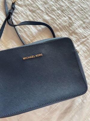 michael kors blue crossbody leather bag