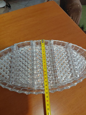 Crystal serving dish new, versatile for dips and nuts