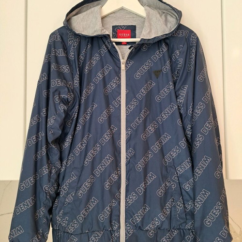 Guess jacket used, kids size 16 or men's S, blue, waterproof