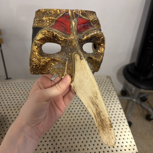 Plague Doctor Mask handmade vintage, used from Venice carnival