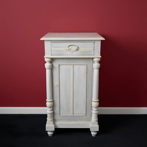 Vintage wooden nightstand shabby chic style used