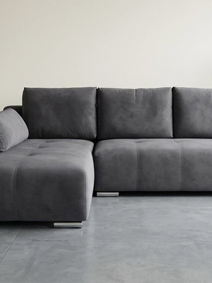 Corner sofa bed like new, grey, reversible, beech wood frame