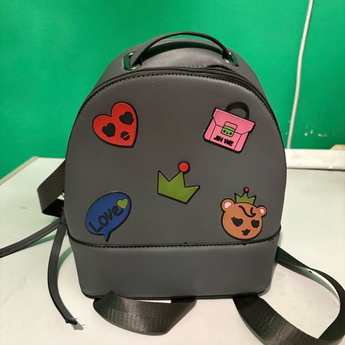 Backpack with stickers grey, like new