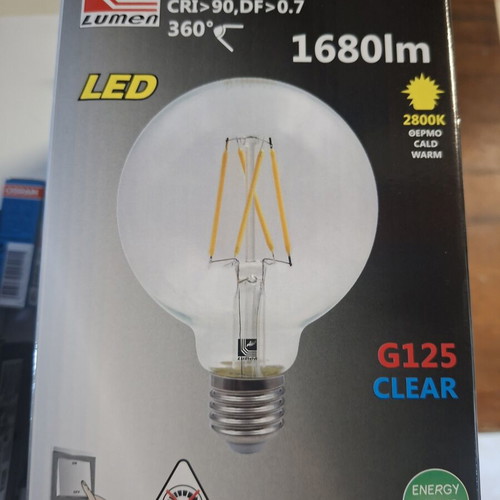Decorative LED Filament Lamp G125 E27 12W warm light new