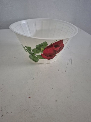 Plastic flower pot with painted flower new