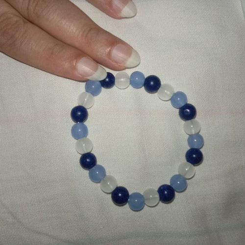 Elastic bracelet new, blue and white