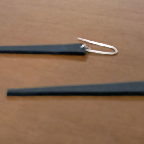 Leather earrings with 925 silver hooks, new, minimalist design