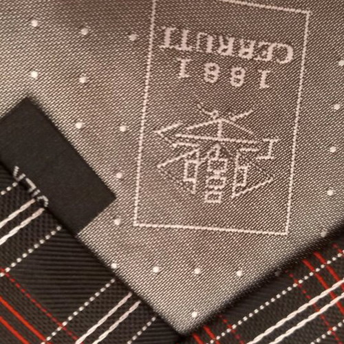 Cerruti 1881 tie new, black with red stripes