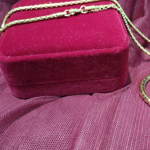 Gold-plated stainless steel necklace and bracelet new