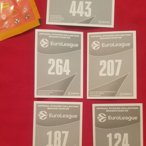 Euroleague Basketball 2025-2026 Panini stickers new, Olympiakos set