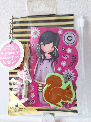 Santoro notepad new with 2 pencils and eraser 7×10 cm