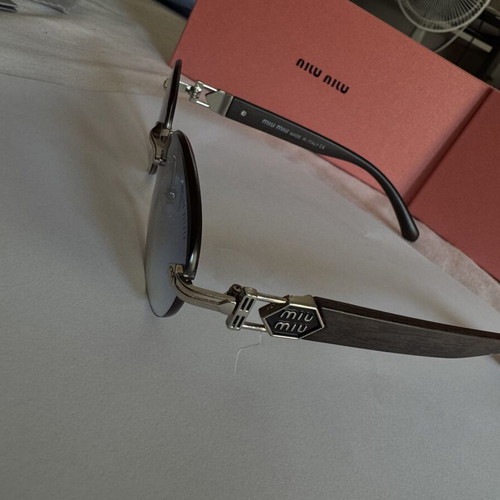Rimless vintage-chic women's sunglasses, gradient blue-grey lenses