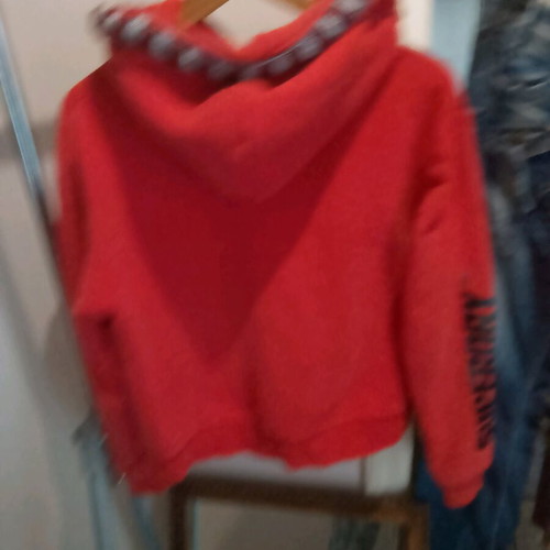 Superdry cropped sweatshirt like new, size large, red