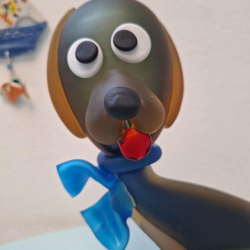 Murano γυάλινο αγαλματίδιο σκύλου μεγάλο satin sommerso κυνηγόσκυλο μεταχειρισμένο