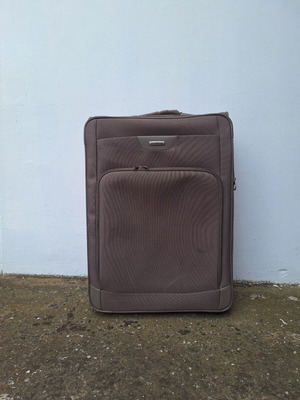 Βαλίτσα Samsonite μεταχειρισμένη, μεγάλη μπεζ-καφέ με κλειδαριά και ροδάκια