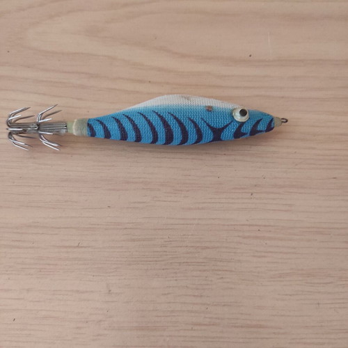 Squid jig artificial bait with hooks fish blue 10g 10cm used