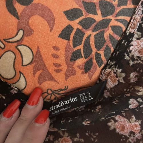 Stradivarius floral dress used, size S, black