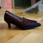 Lalina Italian suede two-tone kitten heels size EU 36.5 like new