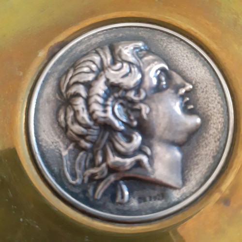 Brass Plate with 925 Silver Center Alexander the Great