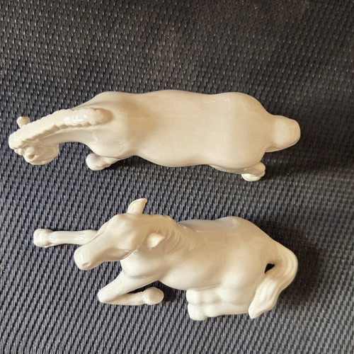 Blanc De Chine Porcelain Horse Pair like new, mid-century 1950s-60s