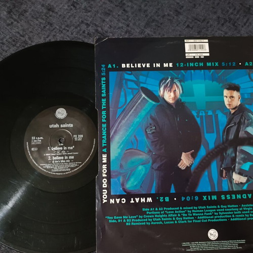 Utah Saints Believe In Me 12" maxi single like new, electronic