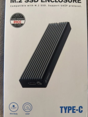 Orico M2 SSD Enclosure Type C new, transparent shell, SATA III