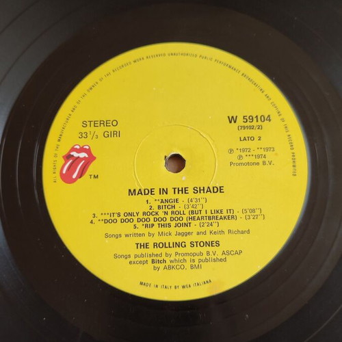Rolling Stones Made In The Shade vinyl used, rock