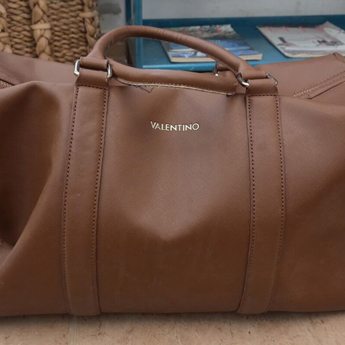 Mario Valentino Brown Weekend Duffle Travel Bag used