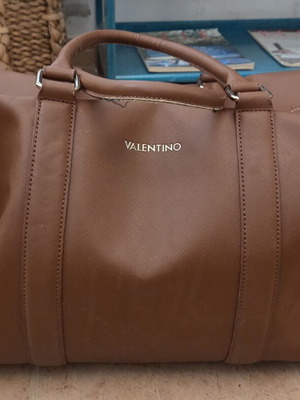 Mario Valentino Brown Weekend Duffle Travel Bag used