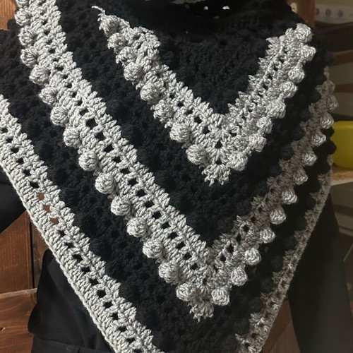 Handmade knitted poncho with hood made to order