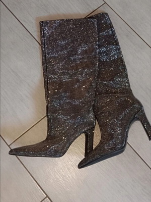 Μπότες με στρας Zara καινούργιες, νούμερο 40, μαύρες