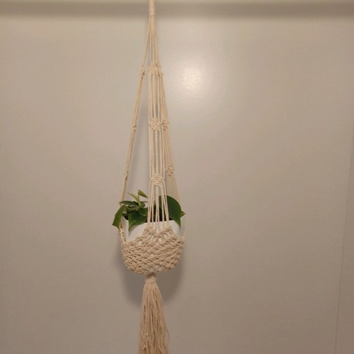 Macrame plant hanger for 12cm pot diameter, 85cm length new