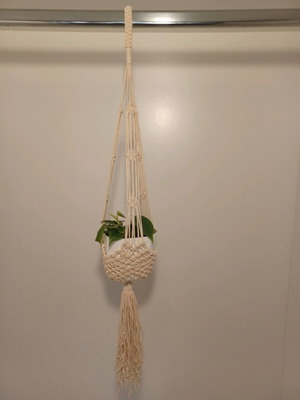 Macrame plant hanger for 12cm pot diameter, 85cm length new