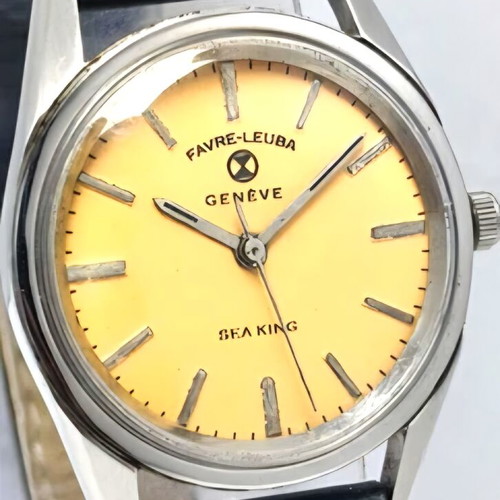 Favre Leuba King Sea watch used, orange dial, manual winding