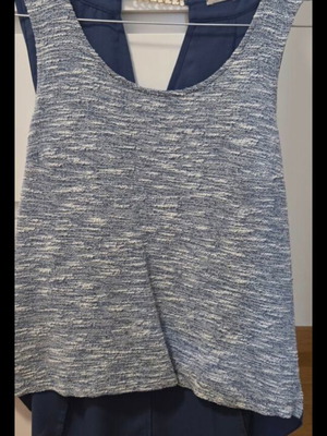 Intimissimi sleeveless top with blue tweed pattern and chain