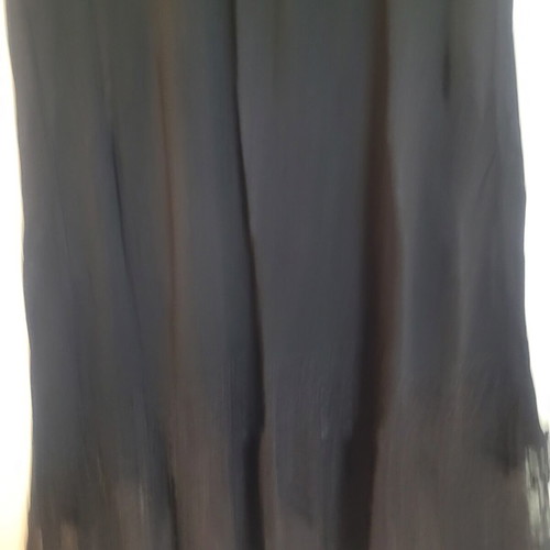 Black long tank top with lace trim, size medium