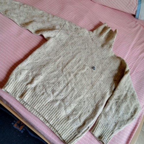 Dur men's wool turtleneck sweater used, white, size M
