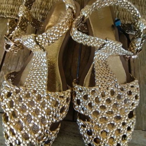 Zara gold platform sandals new, size 37