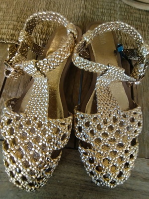 Zara gold platform sandals new, size 37