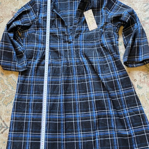 Blue checkered dress large / xl new