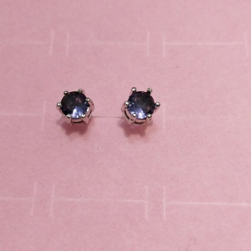 Steel earrings with purple zirconia new