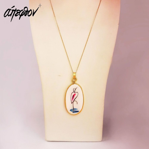 Heron necklace new with abstract heron design, handmade