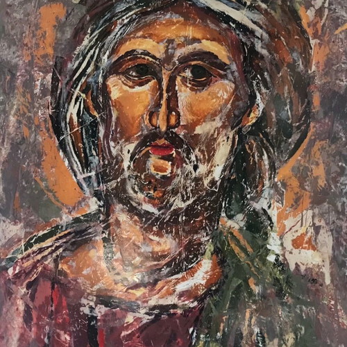 Nikos Kypraios painting like new, oil on illustration paper
